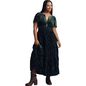 the helena square-neck tiered midi dress: smocked denim edition The Helena Square-Neck Tiered Midi Dress: Smocked Denim Edition